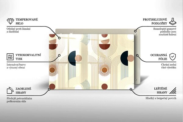 Skleněná deska do kuchyně Boho geometrické tvary