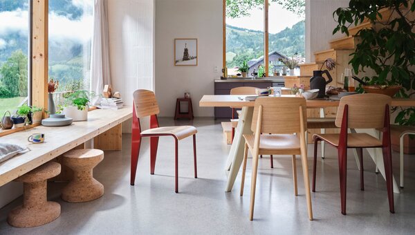 Vitra designové židle Chaise Tout Bois (dub, kluzáky na tvrdou podlahu)