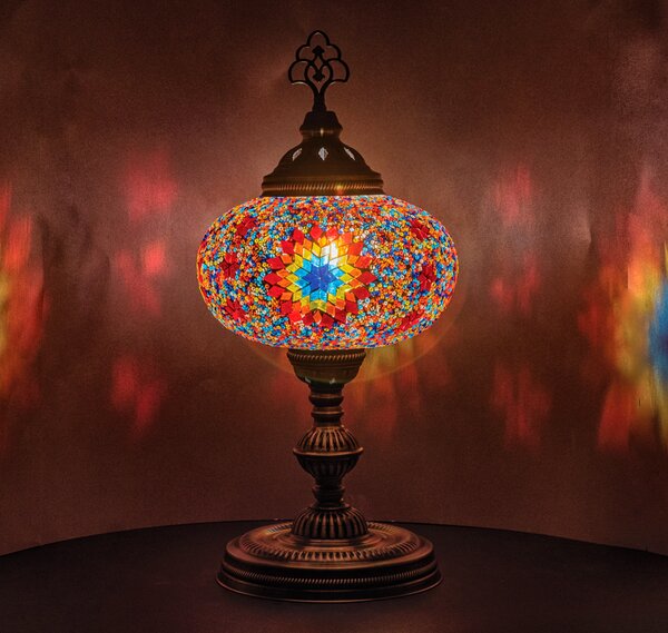 Krásy Orientu Orientální skleněná mozaiková lampa Isra - stolní