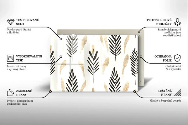 Skleněná deska do kuchyně Boho rostliny
