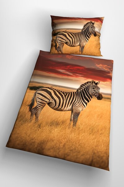 3d povlečení se zebrou - Zebra mikroplyš 140x200 cm