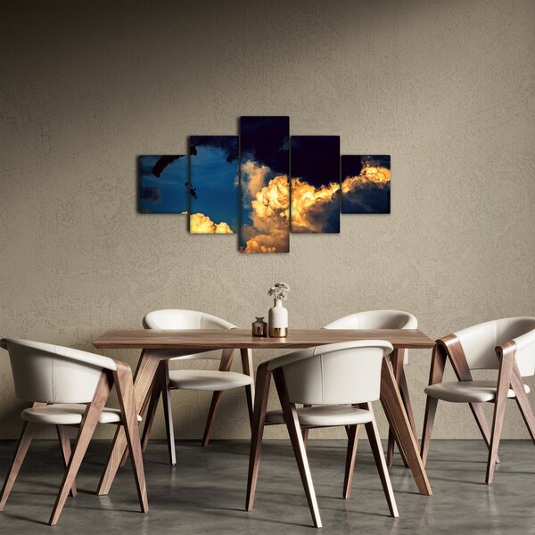 Obraz parašutisty v oblacích (125x70 cm)