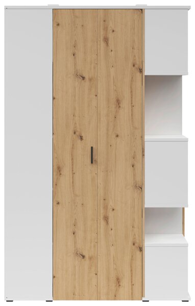 ROHOVÁ ŠATNÍ SKŘÍŇ, bílá, dub artisan, 136/216/135 cm Xora - Šatní skříně