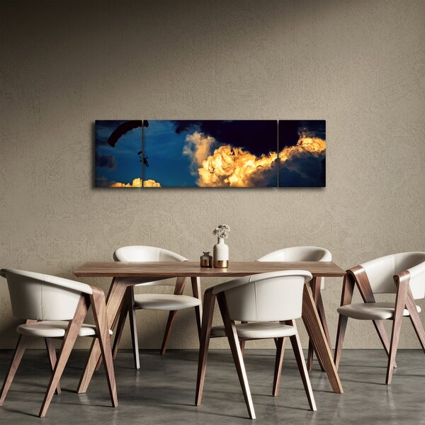 Obraz parašutisty v oblacích (170x50 cm)