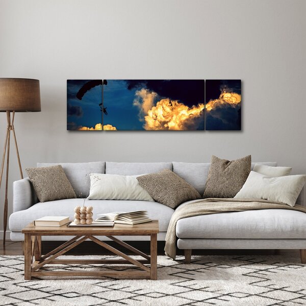 Obraz parašutisty v oblacích (170x50 cm)