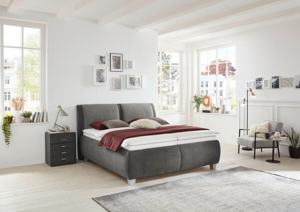 ČALOUNĚNÁ POSTEL, 180/200 cm, šedá, modrošedá Beldomo - Sleep - Postele s úložným prostorem