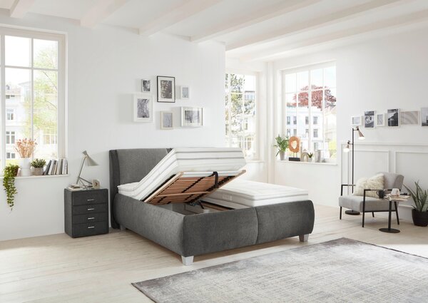 ČALOUNĚNÁ POSTEL, 180/200 cm, šedá, modrošedá Beldomo - Sleep - Postele s úložným prostorem