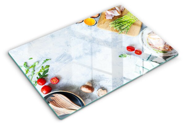 Skleněná deska do kuchyně Ingredience v kuchyni