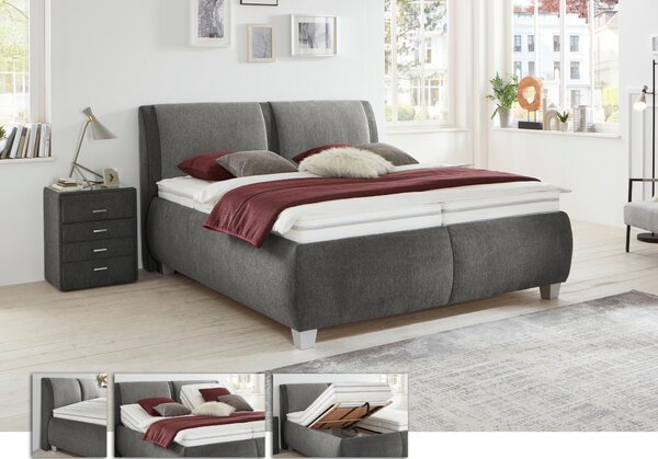 ČALOUNĚNÁ POSTEL, 180/200 cm, šedá, modrošedá Beldomo - Sleep - Postele s úložným prostorem