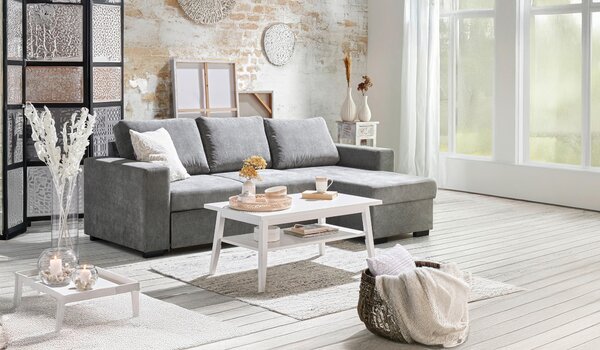 ROHOVÁ SEDAČKA, textil, šedá Carryhome - Sedací soupravy