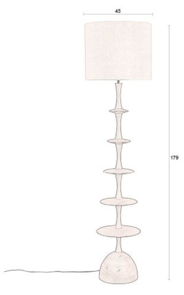 Hnědá mangová stojací lampa DUTCHBONE CATH 179 cm
