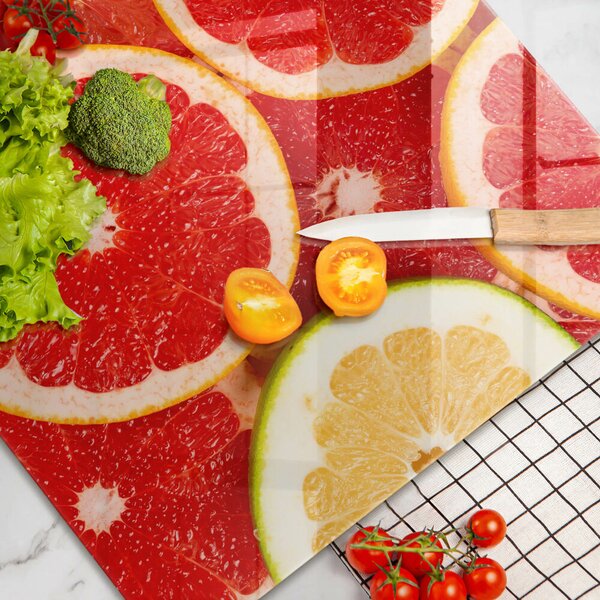 Skleněná deska do kuchyně Plátky grapefruitu