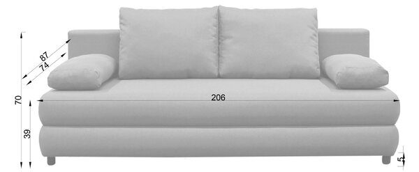 ROZKLÁDACÍ POHOVKA, textil, bílá P & B - Rozkládací pohovky, Online Only