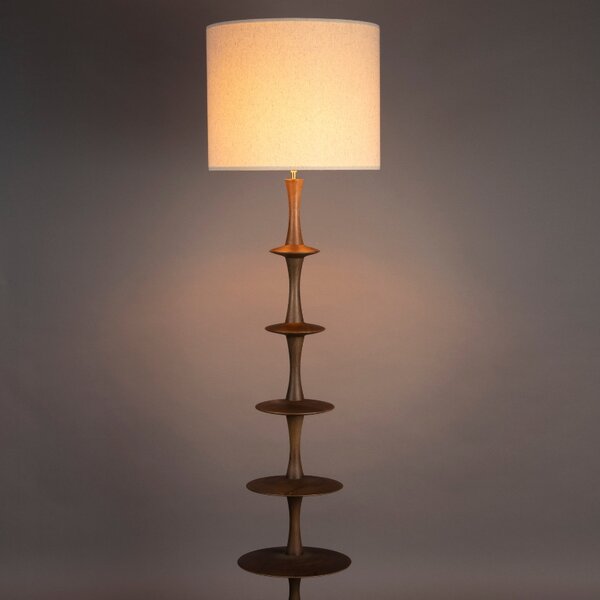 Hnědá mangová stojací lampa DUTCHBONE CATH 179 cm