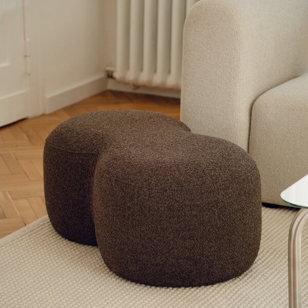Noo.ma Hnědý bouclé taburet Umbo 88 x 50 cm