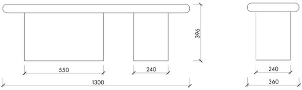 Noo.ma Hnědá bouclé lavice Rull 130 cm