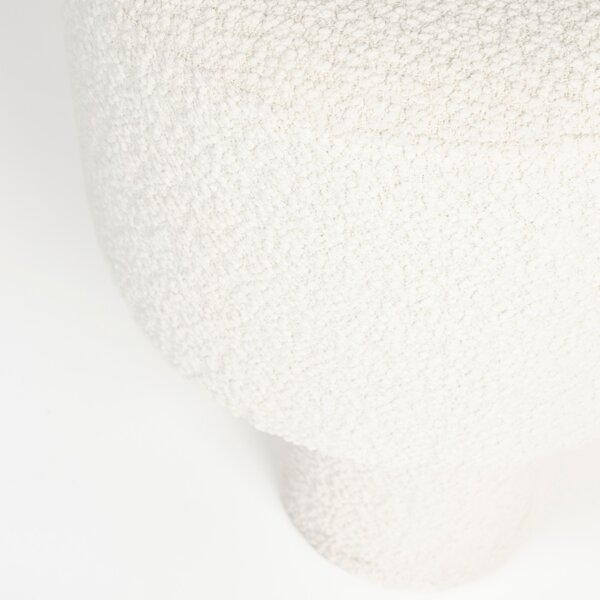 White Label Bílá bouclé stolička WLL MARCOS 44 cm