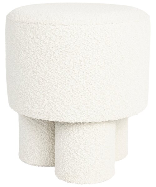 White Label Bílá bouclé stolička WLL MARCOS 44 cm
