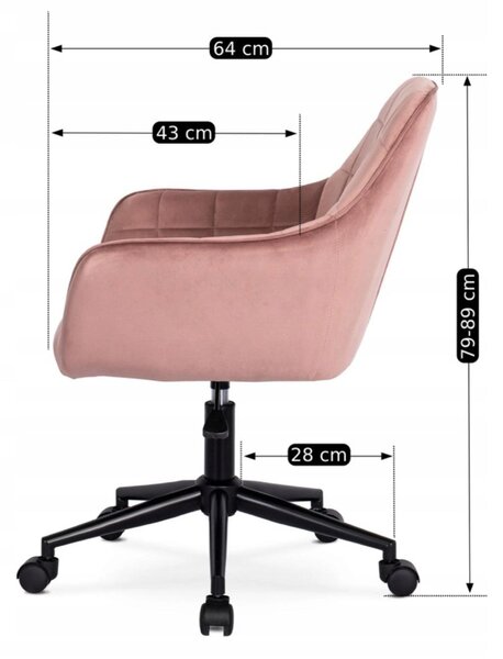 Kancelářské křeslo Levanto (růžová). Akce -22%