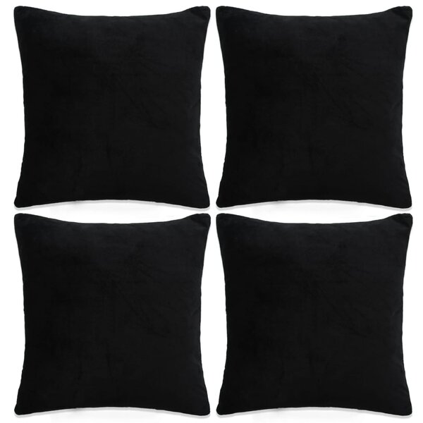 Povlaky na polštář 4 ks textil 40 x 40 cm černé