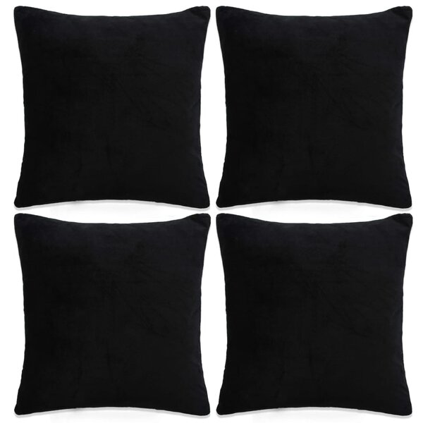 Povlaky na polštář 4 ks textil 80 x 80 cm černé