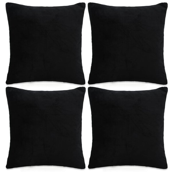 Povlaky na polštář 4 ks textil 50 x 50 cm černé