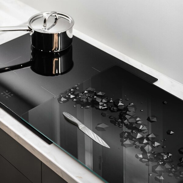 Skleněná deska do kuchyně 3d abstrakce tvarů