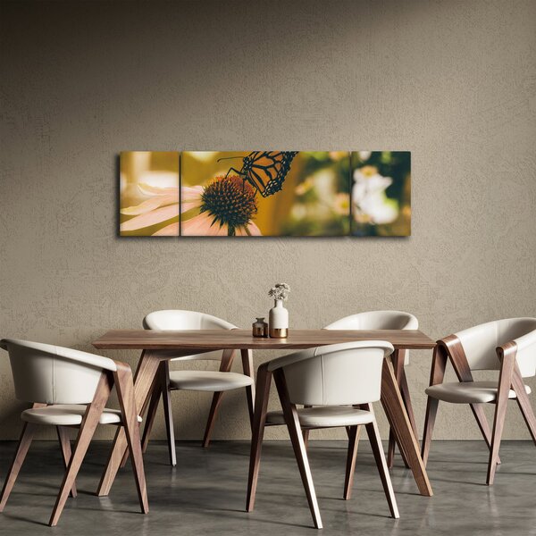 Obraz motýla na květině (170x50 cm)
