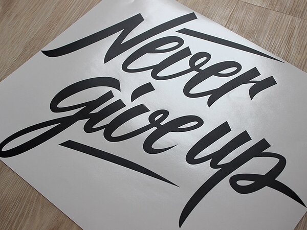 Never give up samolepka na zeď 50 x 41 cm