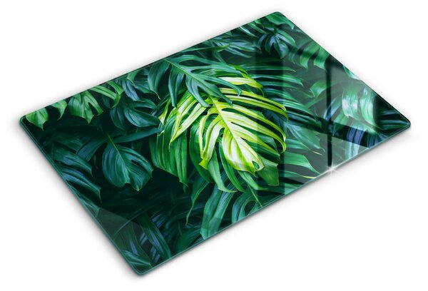 Krájecí prkénko skleněné Divoké monstera listy