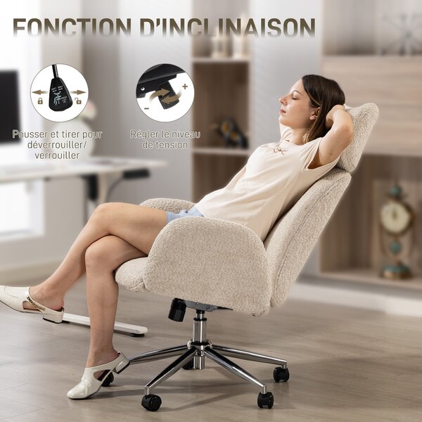 HOMCOM ergonomická kancelářská židle, otočná židle k psacímu stolu s nastavitelnou výškou, opěrkou hlavy, područkami a funkcí náklonu — světle šedá |