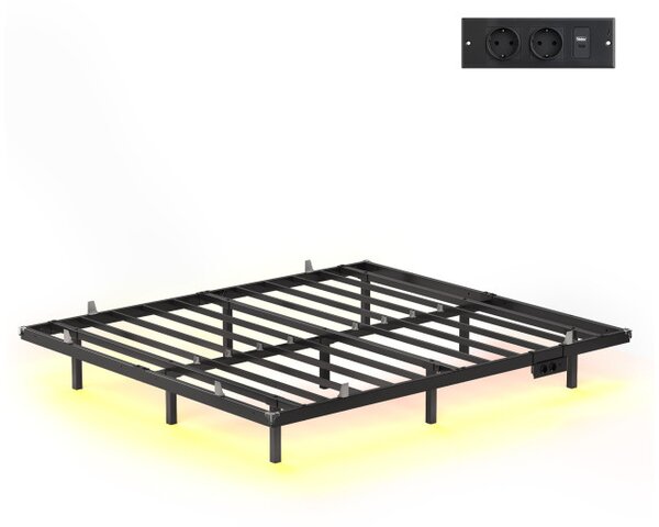 Kovová manželská postel s LED podsvícením 160x200 cm RMB175B101