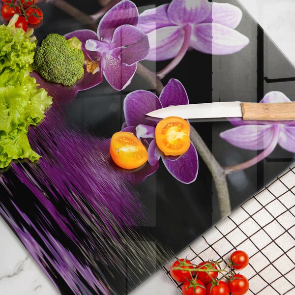 Skleněná deska do kuchyně Orchidejová zenová voda