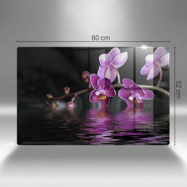 Skleněná deska do kuchyně Orchidejová zenová voda
