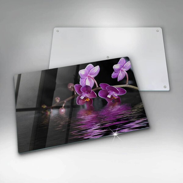 Skleněná deska do kuchyně Orchidejová zenová voda