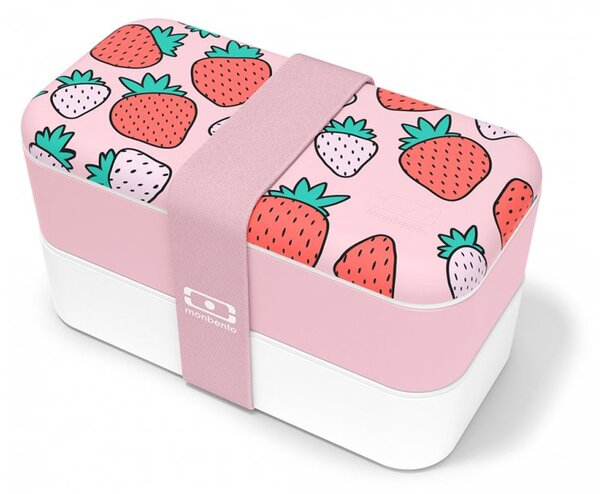 Svačinový box MonBento Original Graphic | Strawberry, jahody