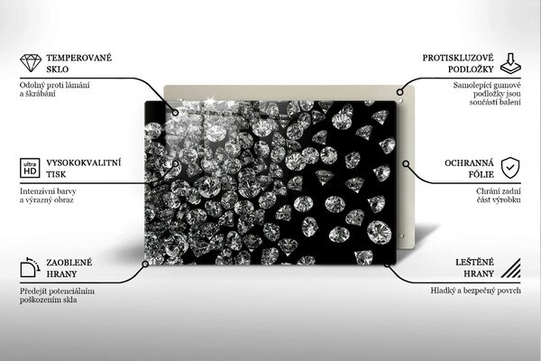 Skleněná deska do kuchyně Diamanty diamanty