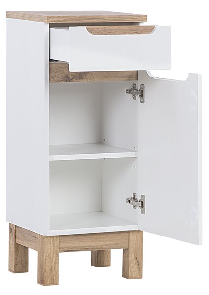 Comad Doplňková koupelnová skříňka nízká Bali White 35 bílá/dub wotan
