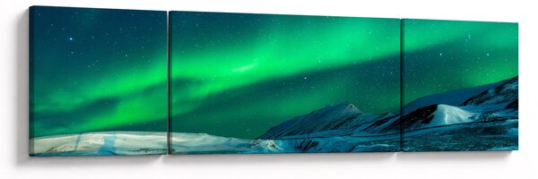 Obraz lidí u polární záře (170x50 cm)