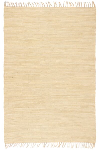 Ručně tkaný koberec Chindi bavlna 80 x 160 cm krémový