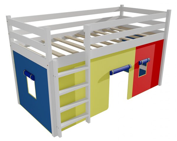 Patrová zvýšená postel ZP 002 (Barva dřeva: barva bílá, Rozměr: 90 x 190 cm)