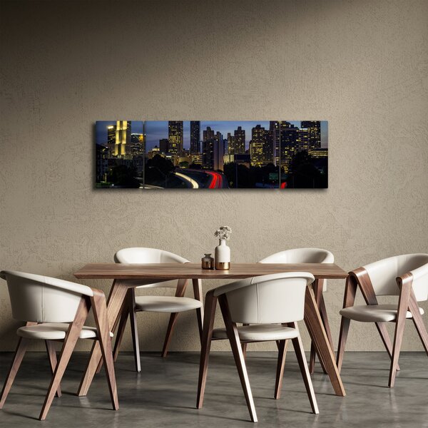 Obraz nočního města (170x50 cm)
