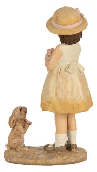 Figurka holčičky s kytičkou a králíčkem – 15 cm