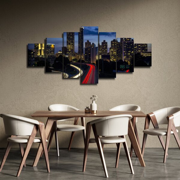 Obraz nočního města (210x100 cm)