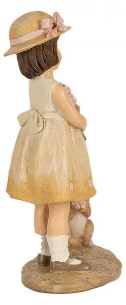 Figurka holčičky s kytičkou a králíčkem – 15 cm