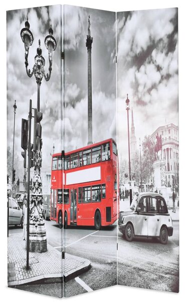 Skládací paraván 120 x 170 cm Londýnský autobus černobílý