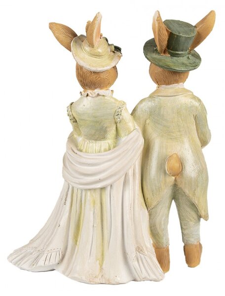 Figurka králičího páru na procházce – 21 cm