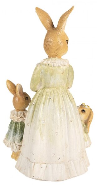 Figurka králíčí rodinky při nesení dortu – 21 cm