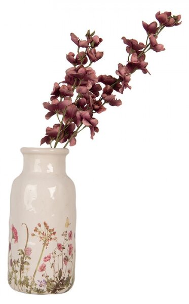 Keramická váza s květy a motýlky Flowers of Love L – 15x32 cm