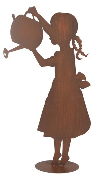 Kovová socha holčičky s konvičkou – 36x12x62 cm